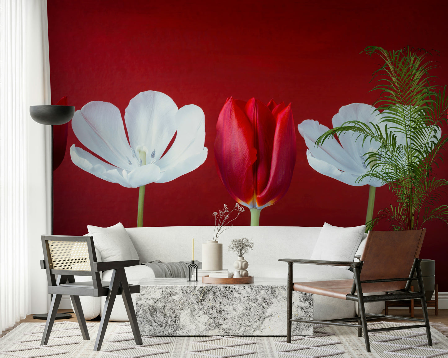 Tulips in a row Wall Mural