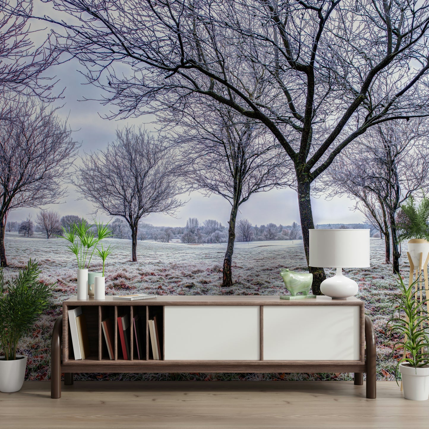 Whispering Winter Fields Wall Mural