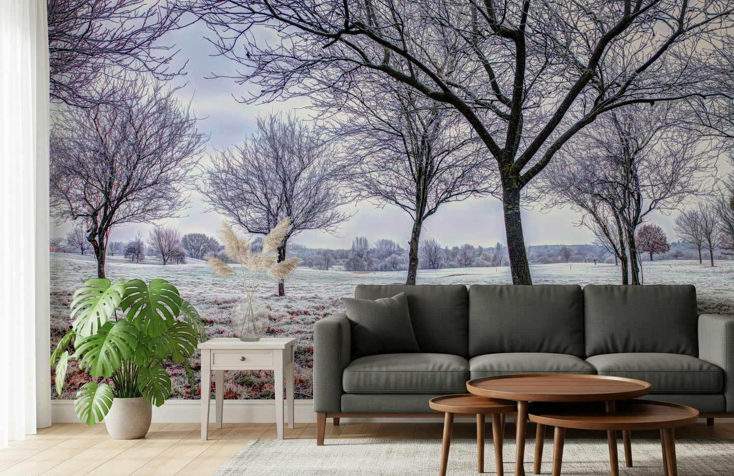Whispering Winter Fields Wall Mural