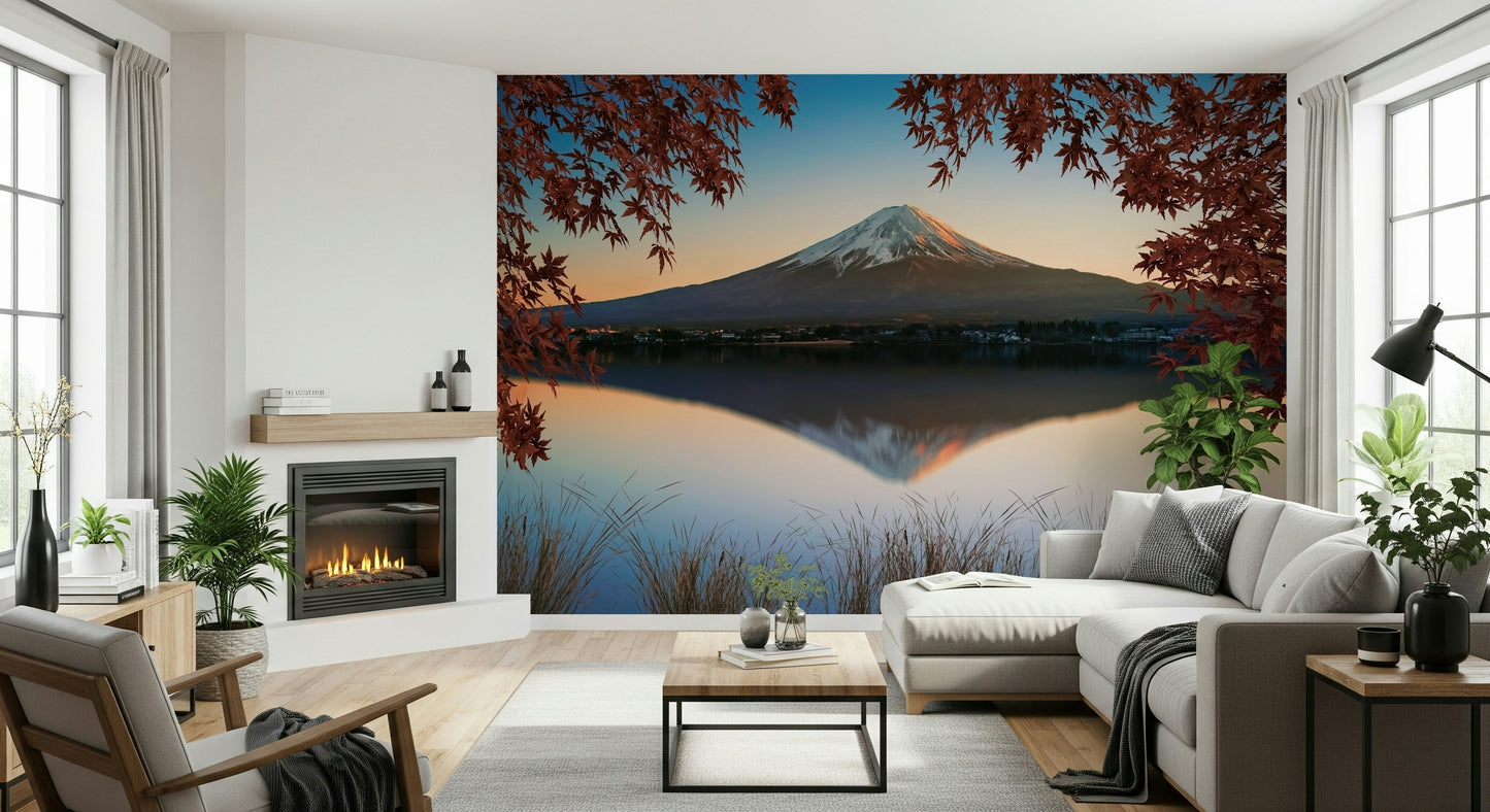 Fuji at Dawn: Autumn View Wall Mural