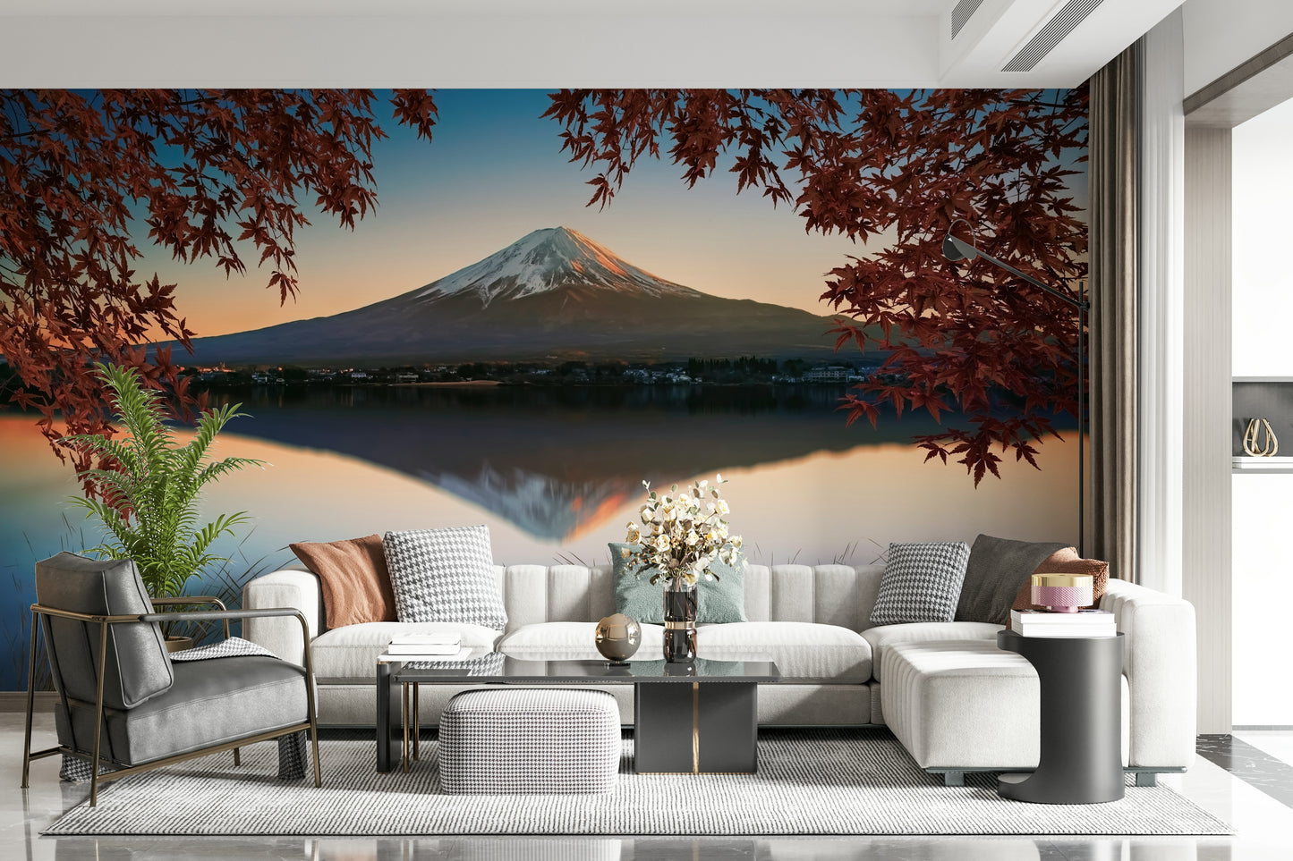 Fuji at Dawn: Autumn View Wall Mural