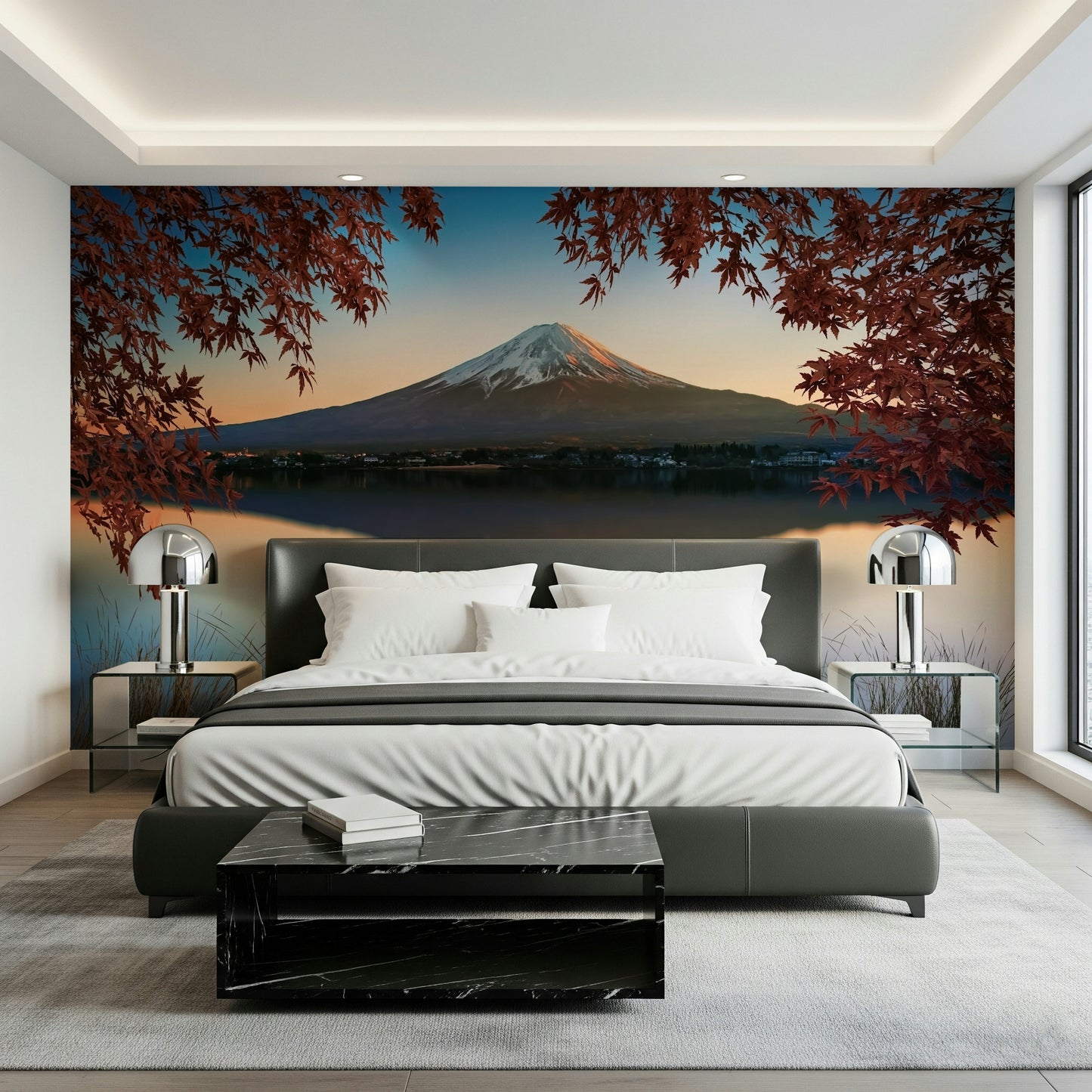 Fuji at Dawn: Autumn View Wall Mural