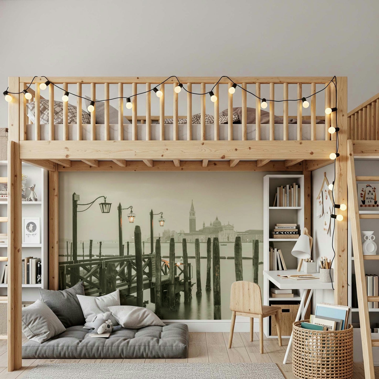 Quiet Waterside Reflection Wall Mural