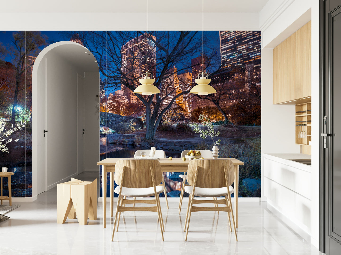 Central Park at Night Wall Mural