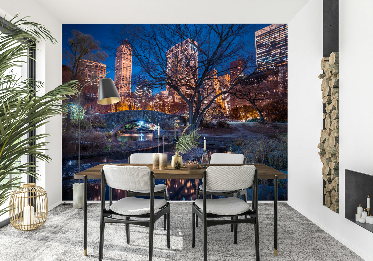 Central Park at Night Wall Mural
