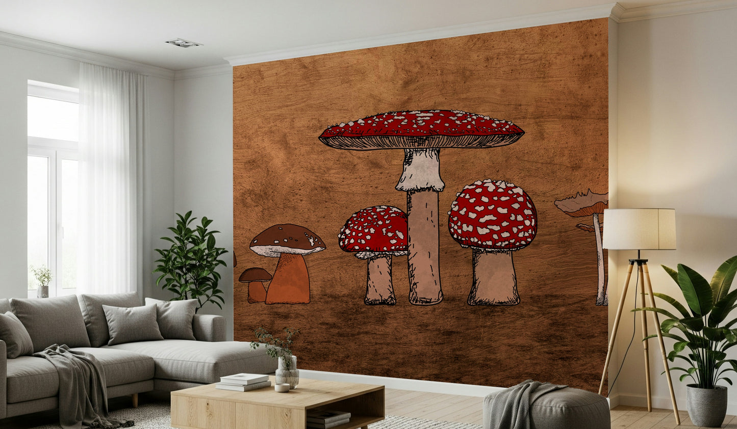Ancient Mushrooms Wall Mural