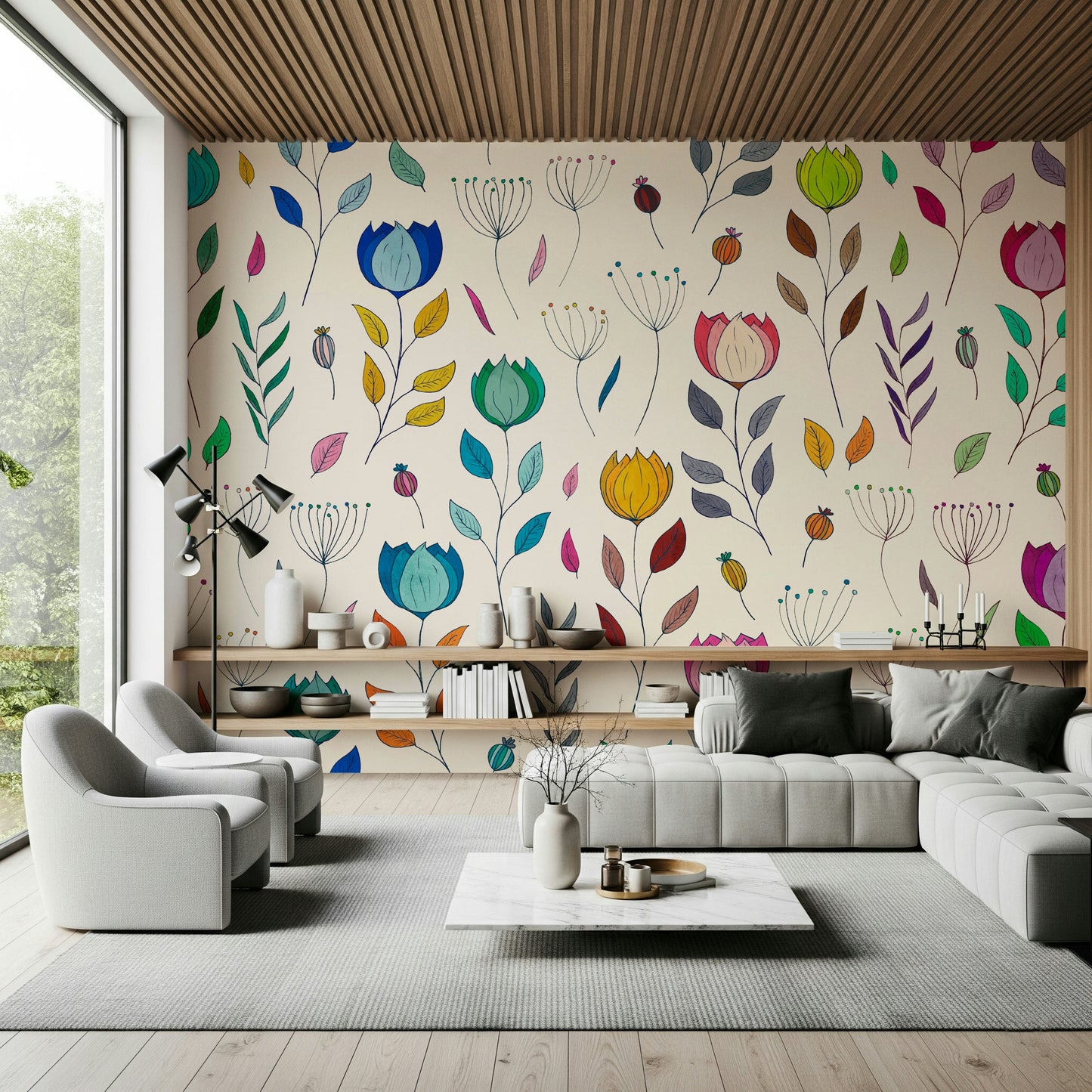 Rainbow Bloom Dance Wall Mural