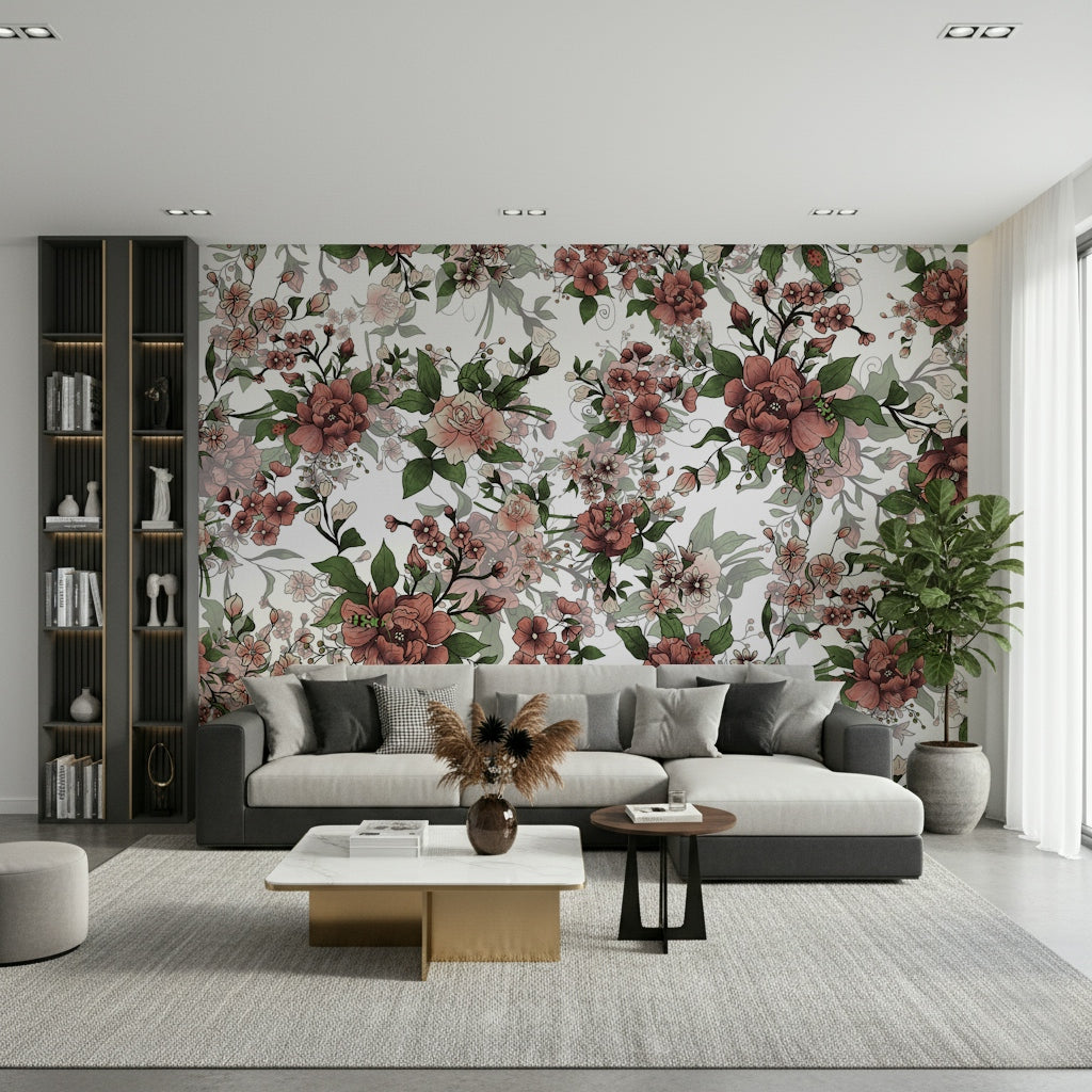 Garden of flowers and beetles Wall Mural