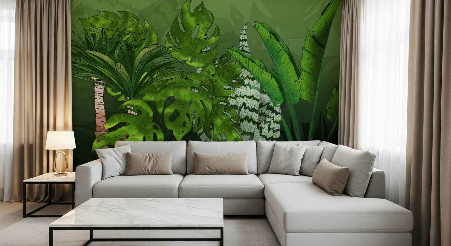 Tropical Jungle Garden Wall Mural