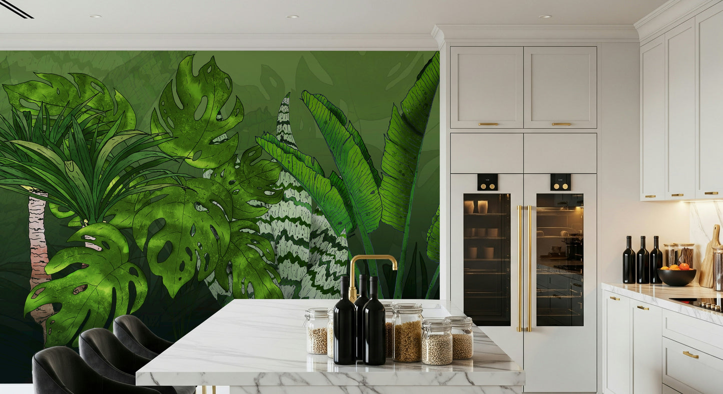 Tropical Jungle Garden Wall Mural