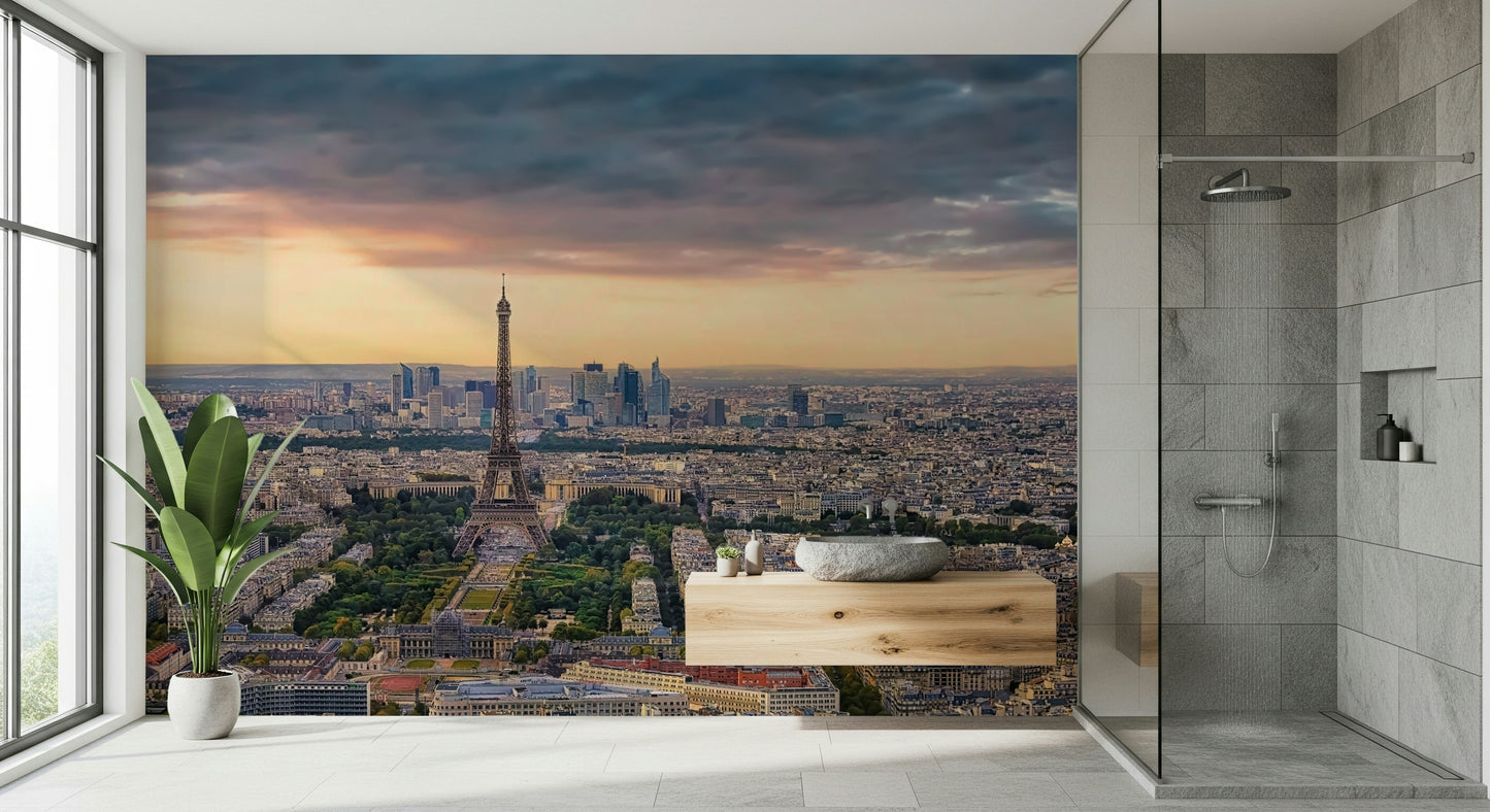 Paris Panorama Sunset Wall Mural