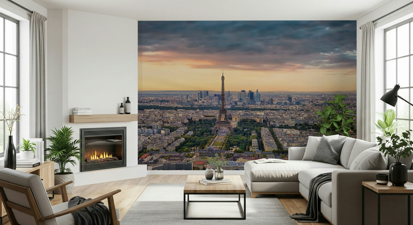 Paris Panorama Sunset Wall Mural