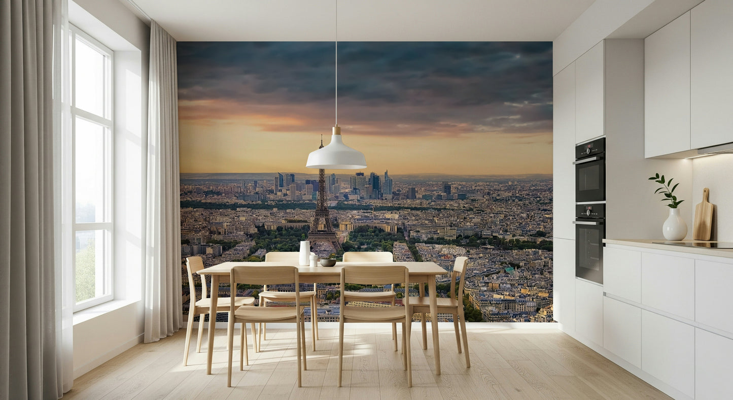 Paris Panorama Sunset Wall Mural