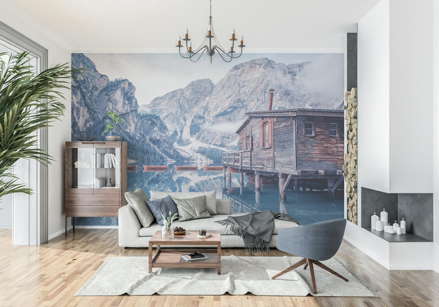 Braies Lake Serenity Wall Mural