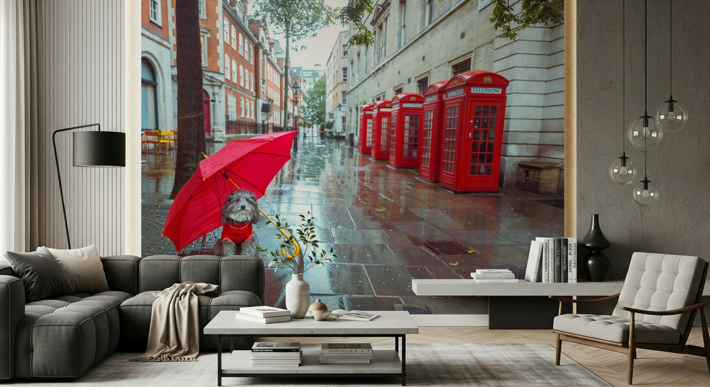 Rainy Day Pup Wall Mural