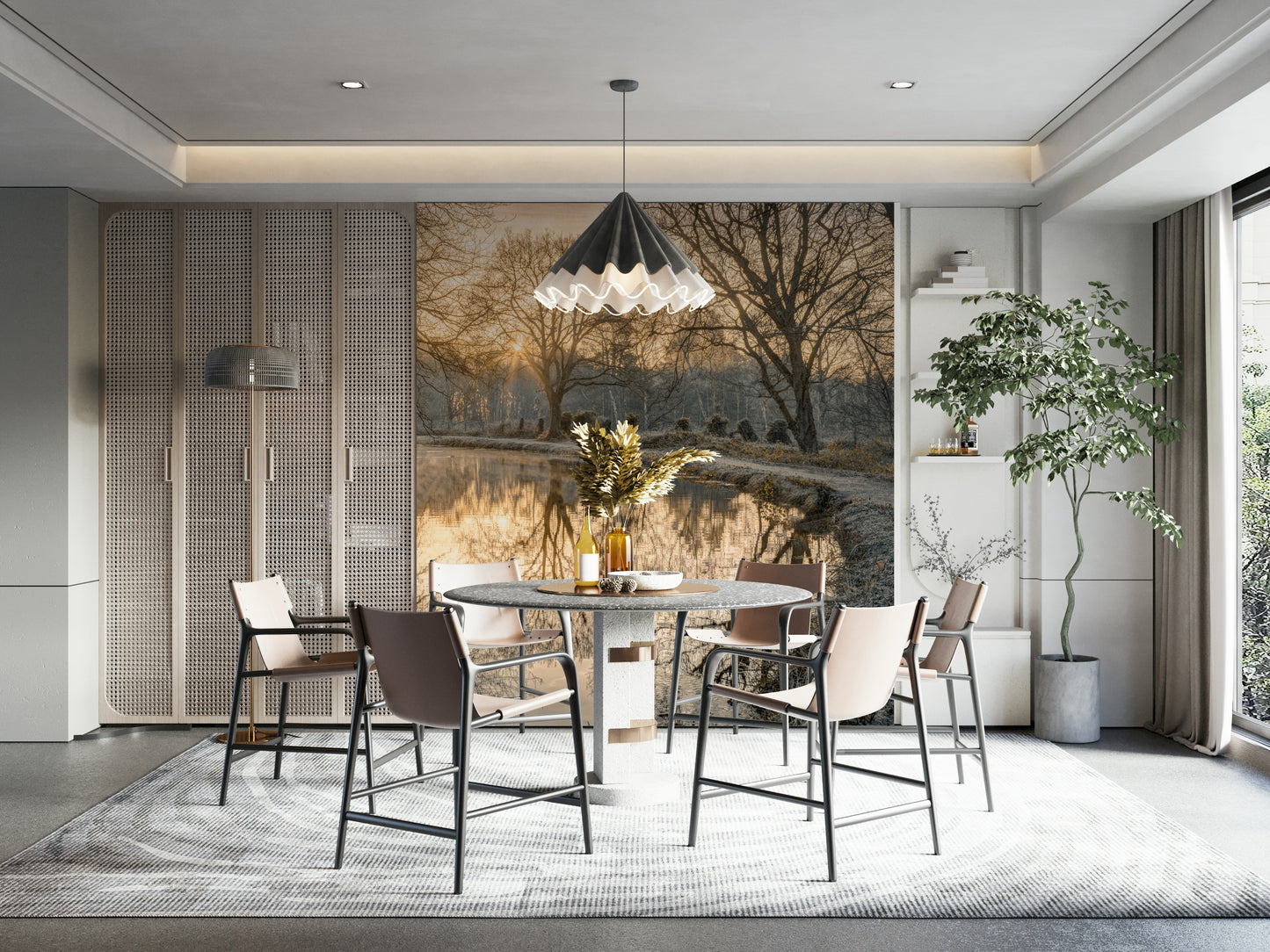 Canal Sunrise Wall Mural