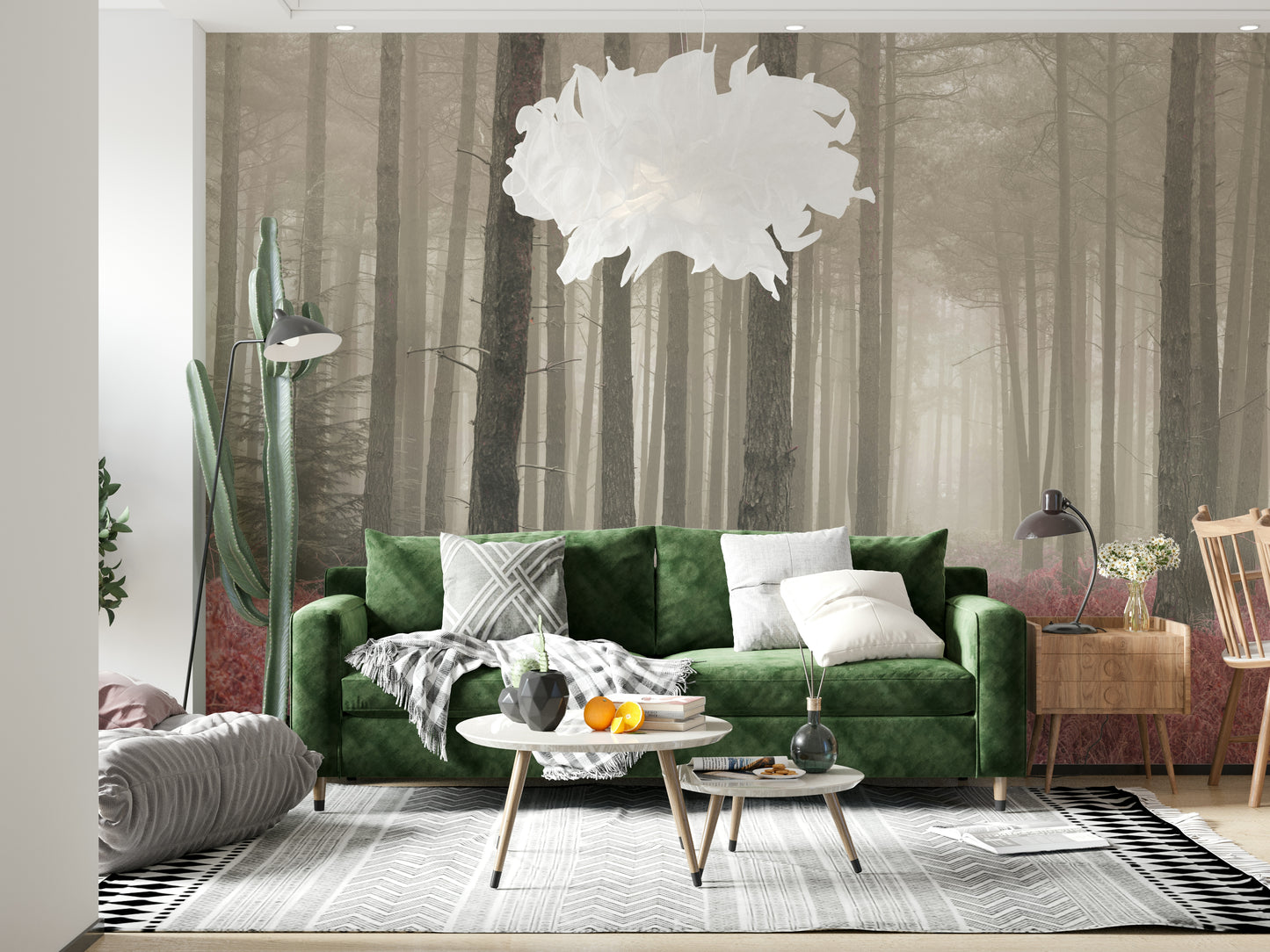 Crimson Whisper Woods Wall Mural