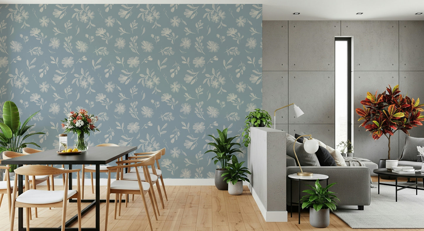 Powder Blue Bloom Wallpaper⁠