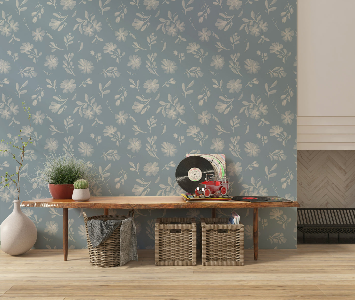 Powder Blue Bloom Wallpaper⁠