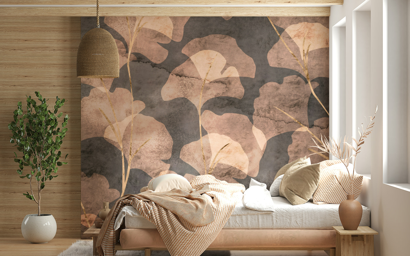 Midwinter Gingko -  Sepia Wall Mural