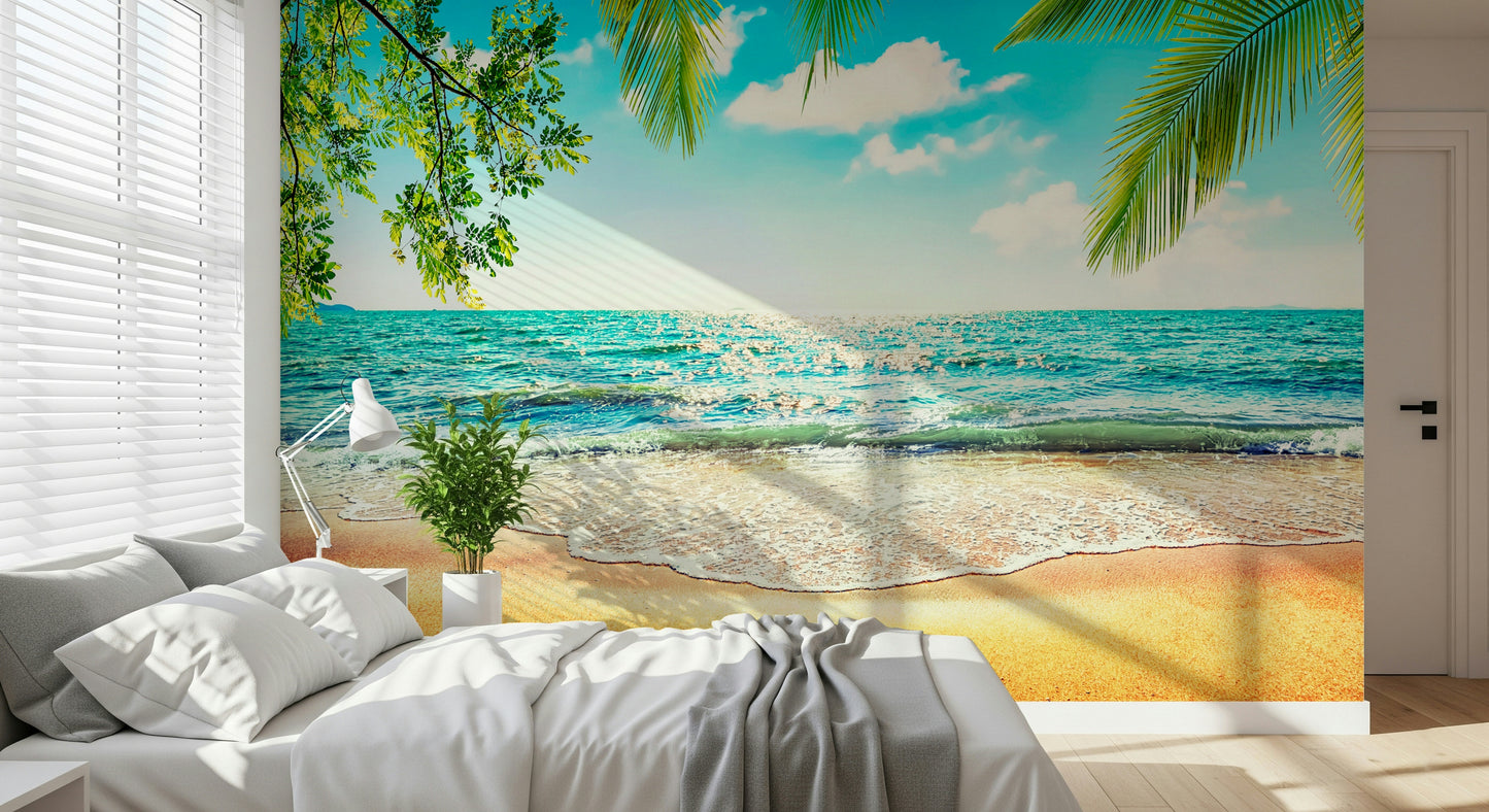Coastal Beach Serenity Wall Mural