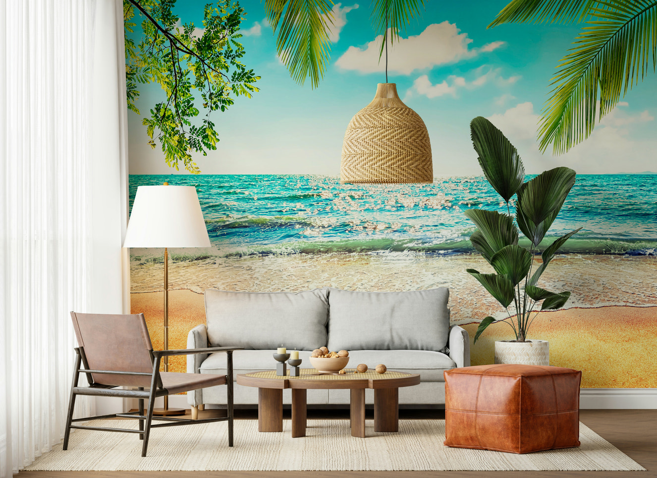 Coastal Beach Serenity Wall Mural