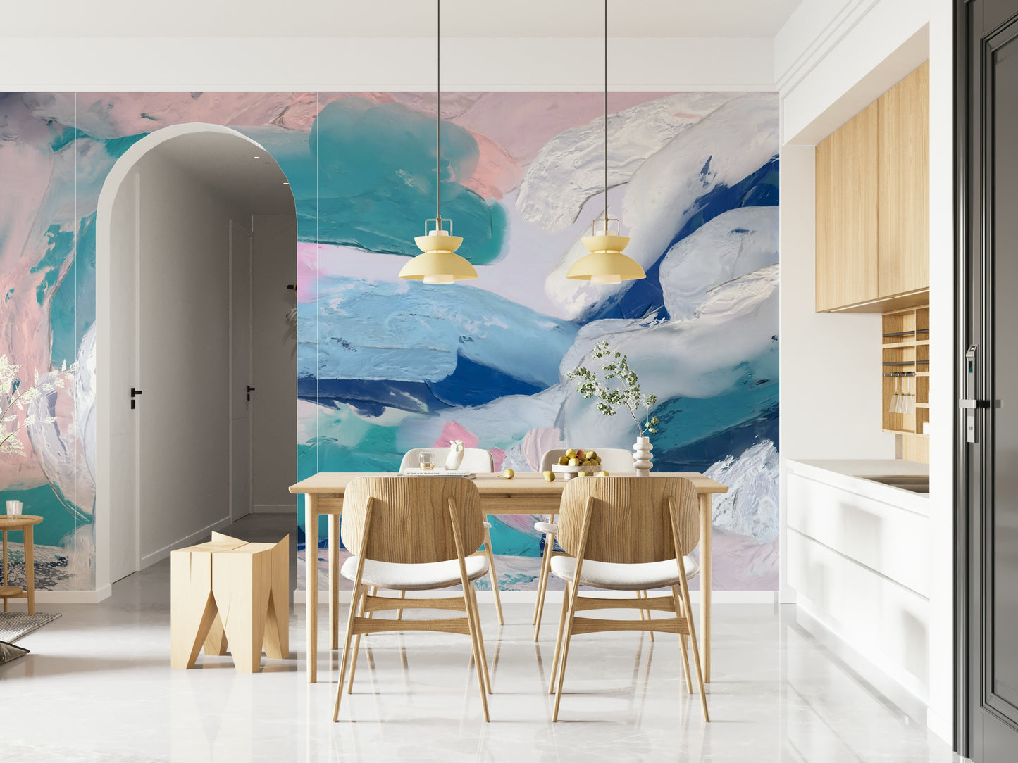 Azure Strokes Wall Mural