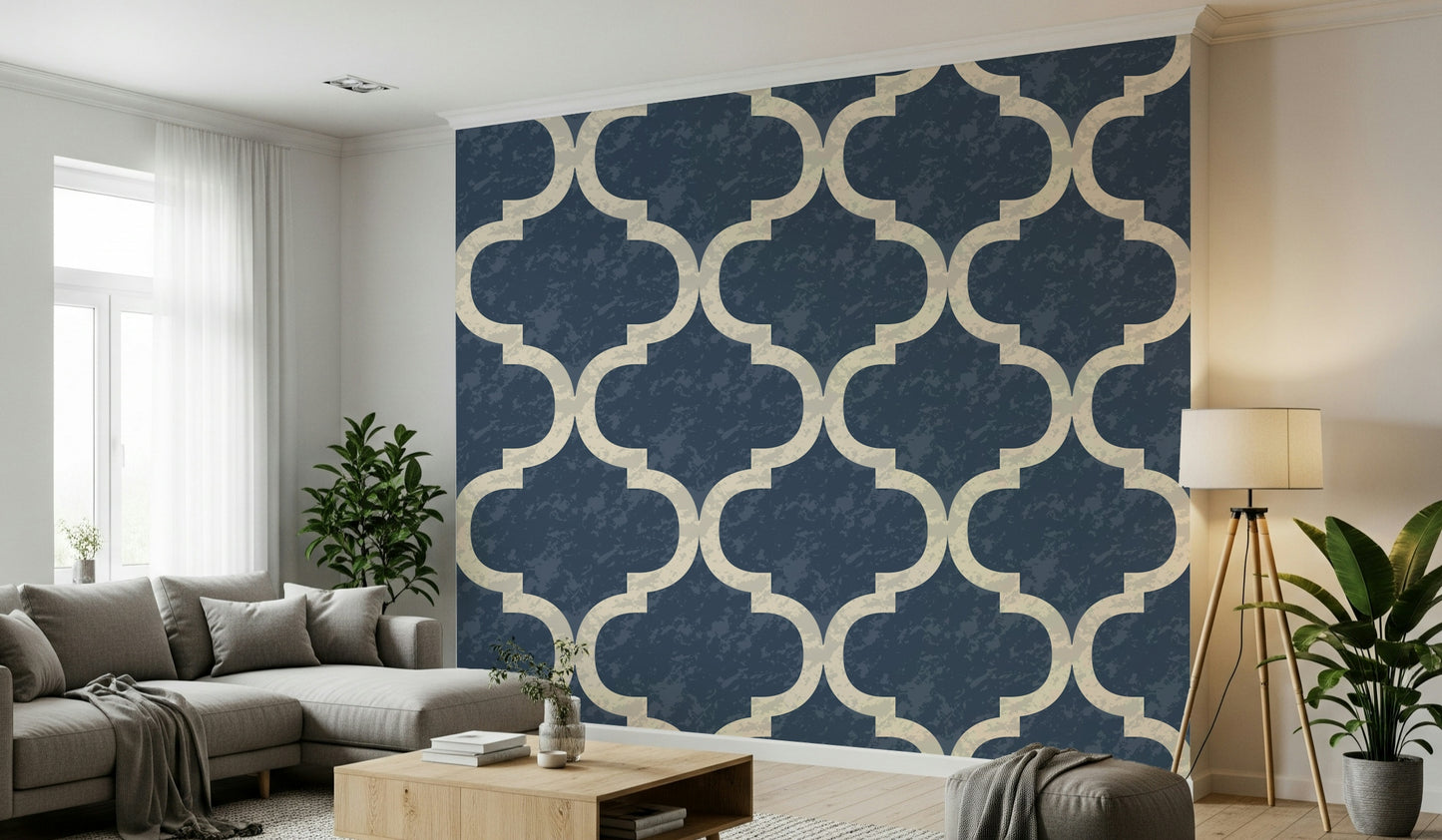 Moroccan Ogee - Twilight Blue Wallpaper⁠