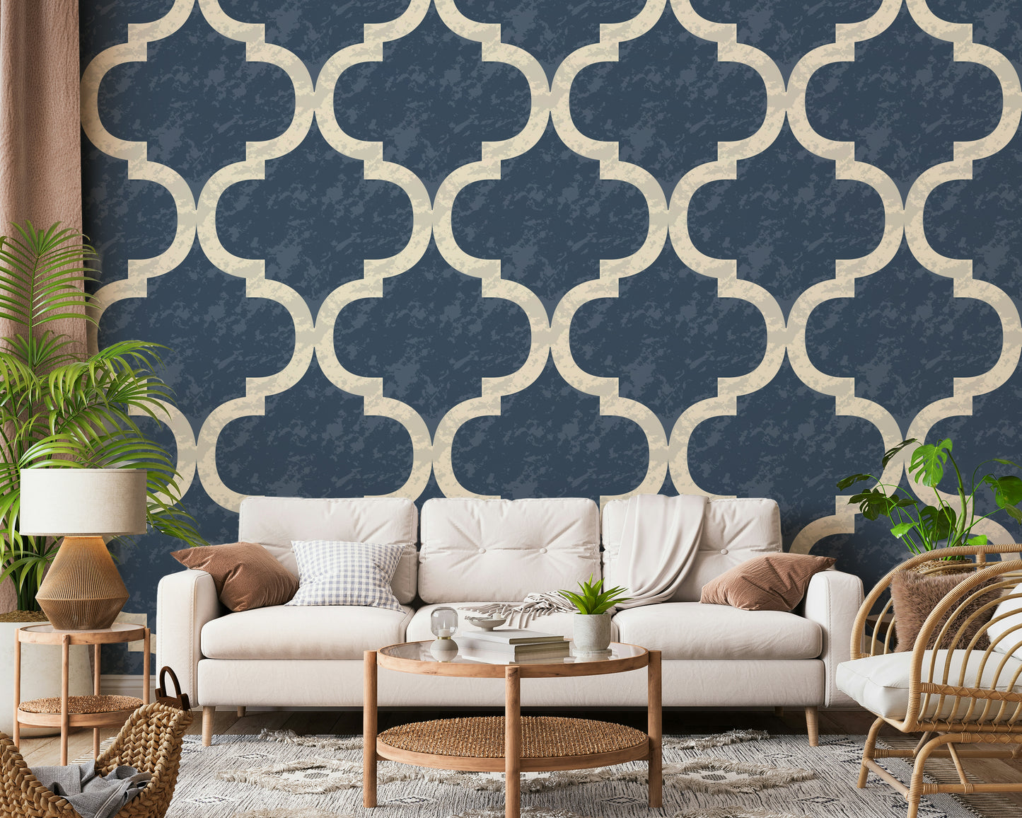 Moroccan Ogee - Twilight Blue Wallpaper⁠