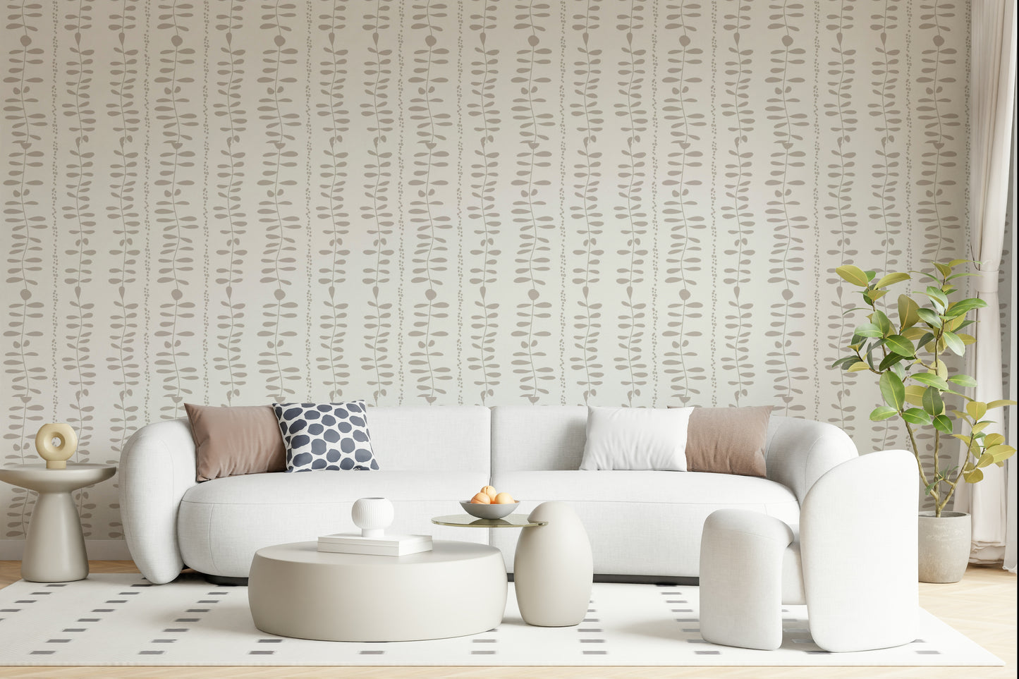 Leaves Cascade Cream Wallpaper⁠