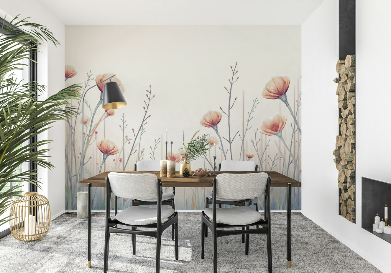 Whispering Blooms Wall Mural