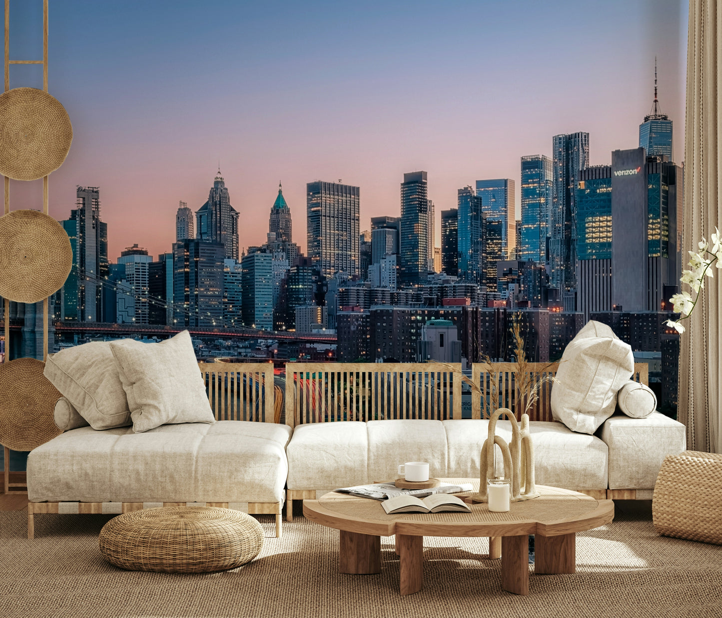 NYC Skyline Dusk Wall Mural