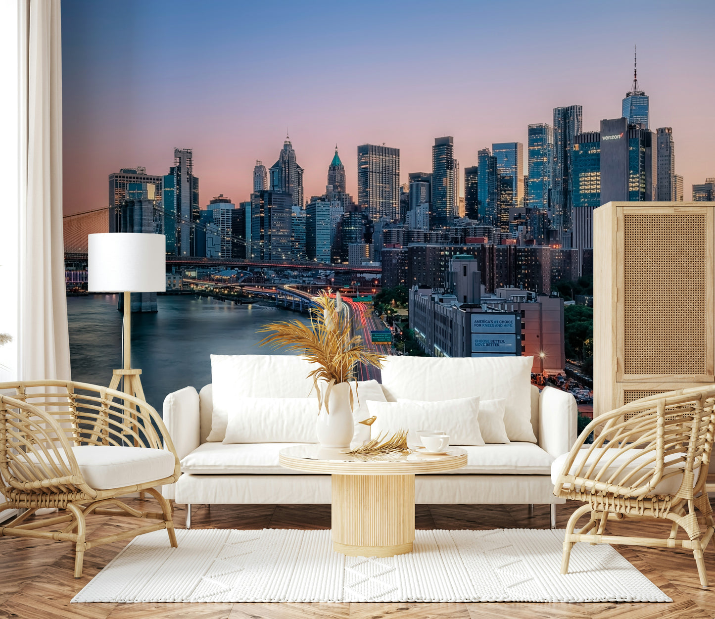 NYC Skyline Dusk Wall Mural