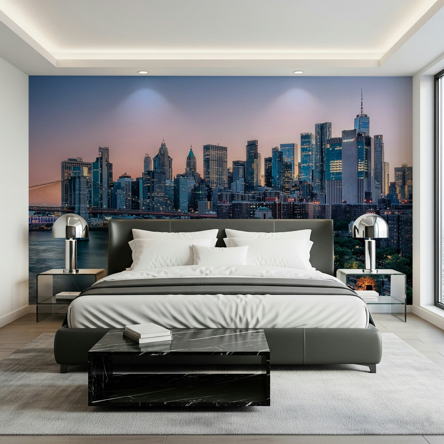 NYC Skyline Dusk Wall Mural