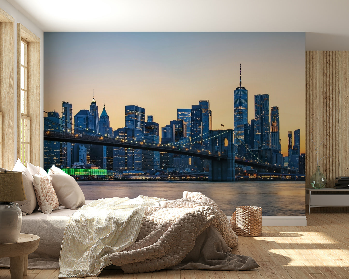 Brooklyn Bridge Dusk Wall Mural