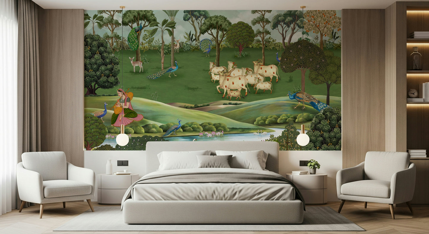 Pichwai Pastures Wall Mural
