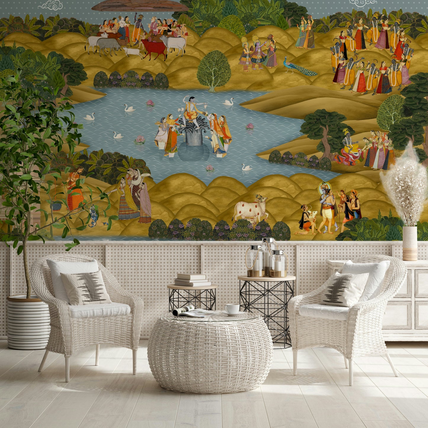 Teal Tapovan Wall Mural
