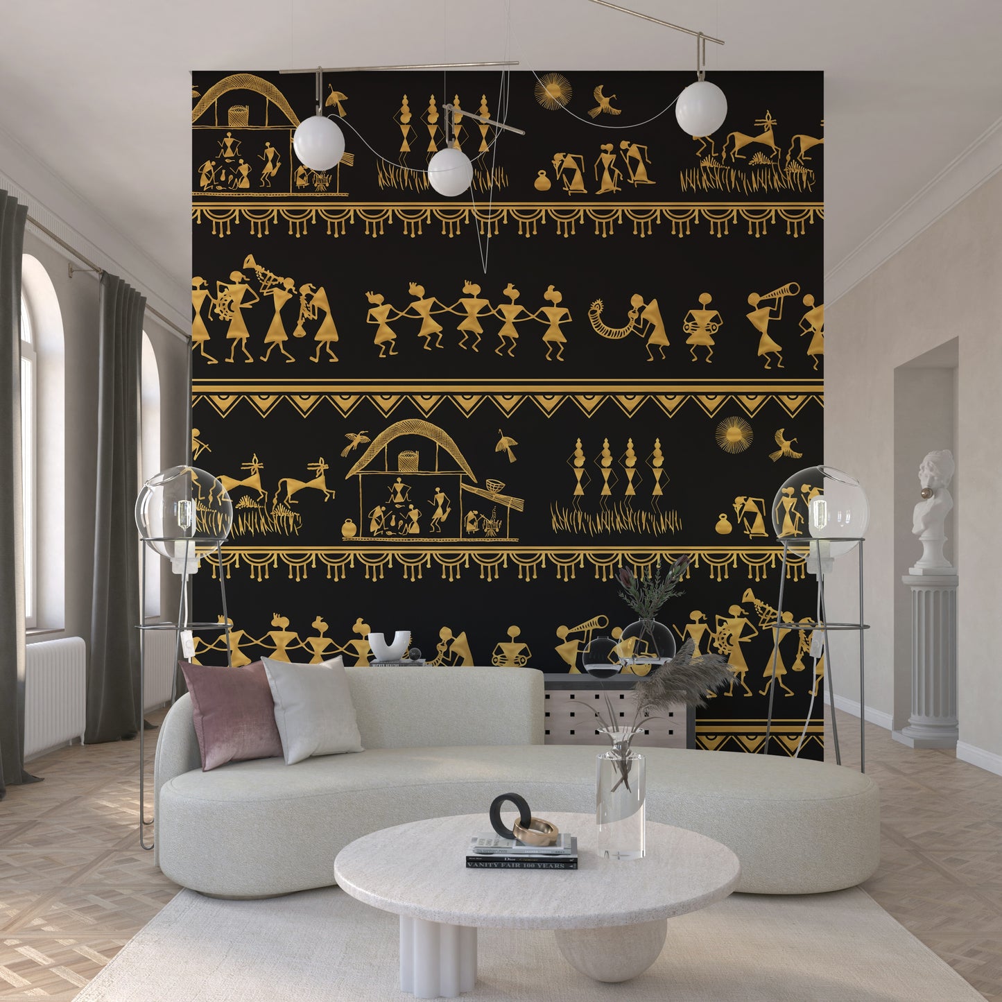Warli Wisdom Wall Mural