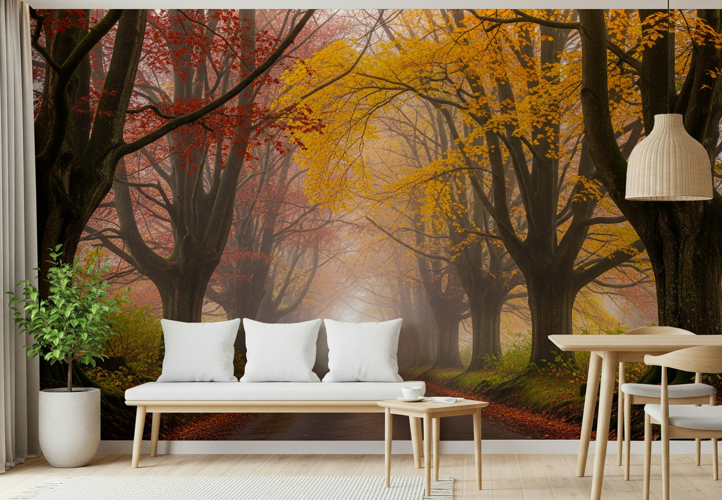 Ethereal Fall Road Wall Mural