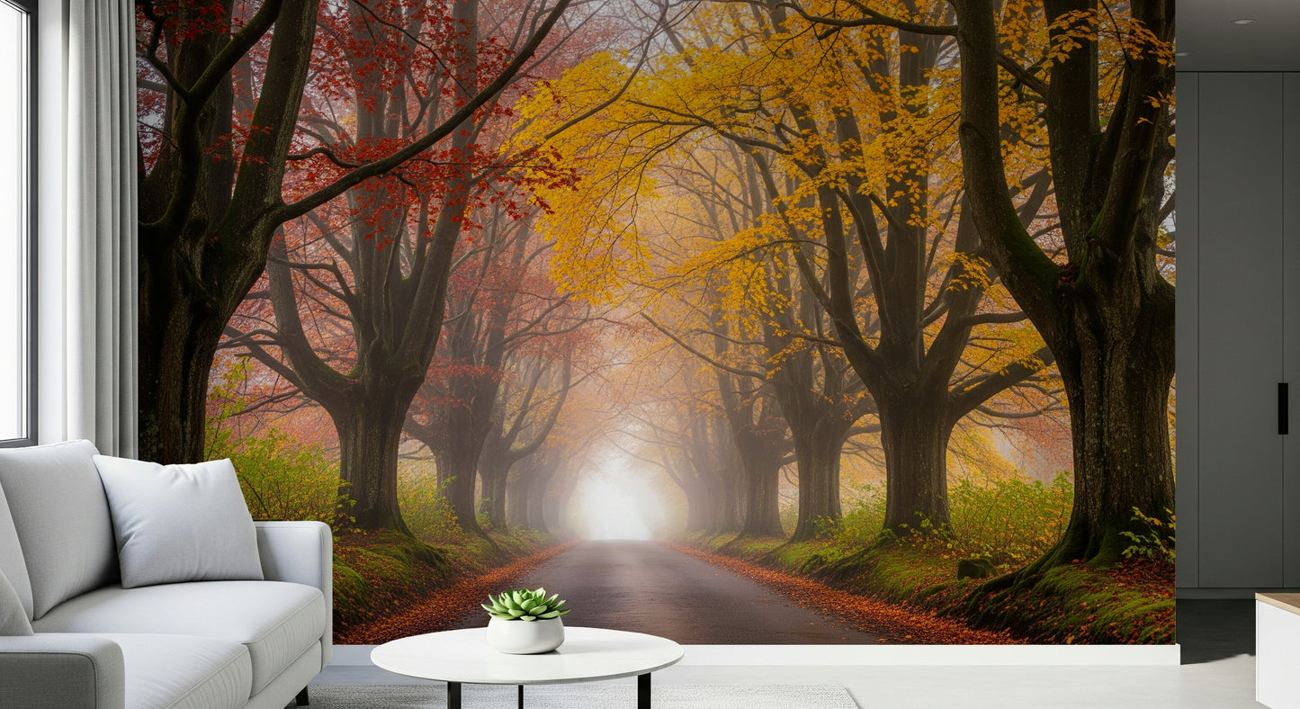 Ethereal Fall Road Wall Mural
