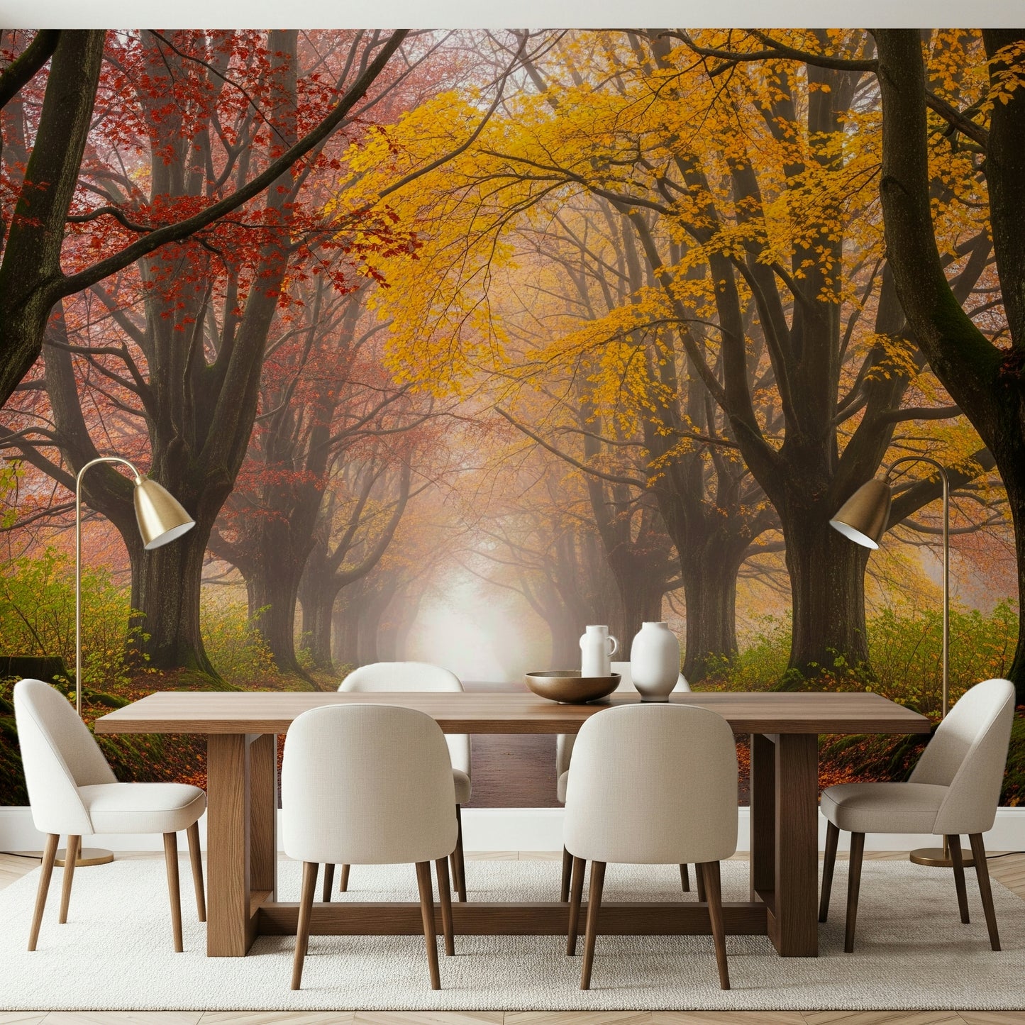 Ethereal Fall Road Wall Mural
