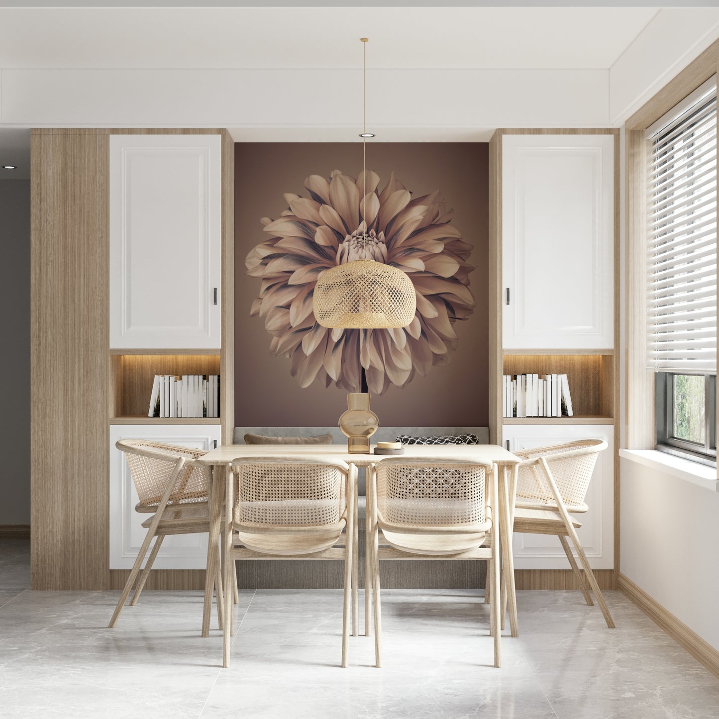 Soft Vintage Dahlia Wall Mural