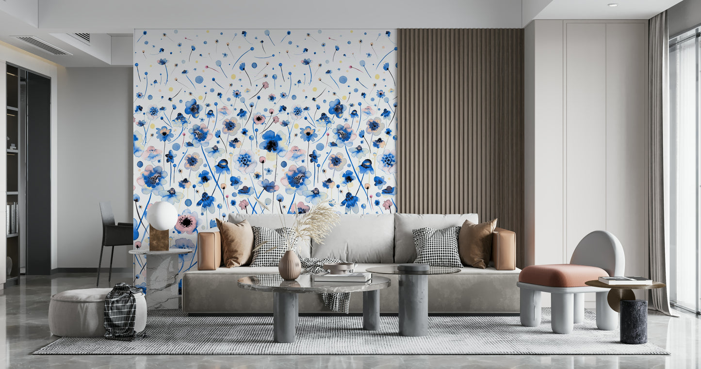 Bluebell Blush Wall Mural