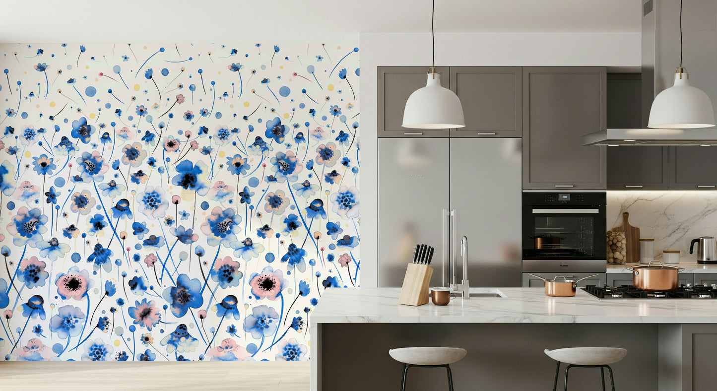 Bluebell Blush Wall Mural