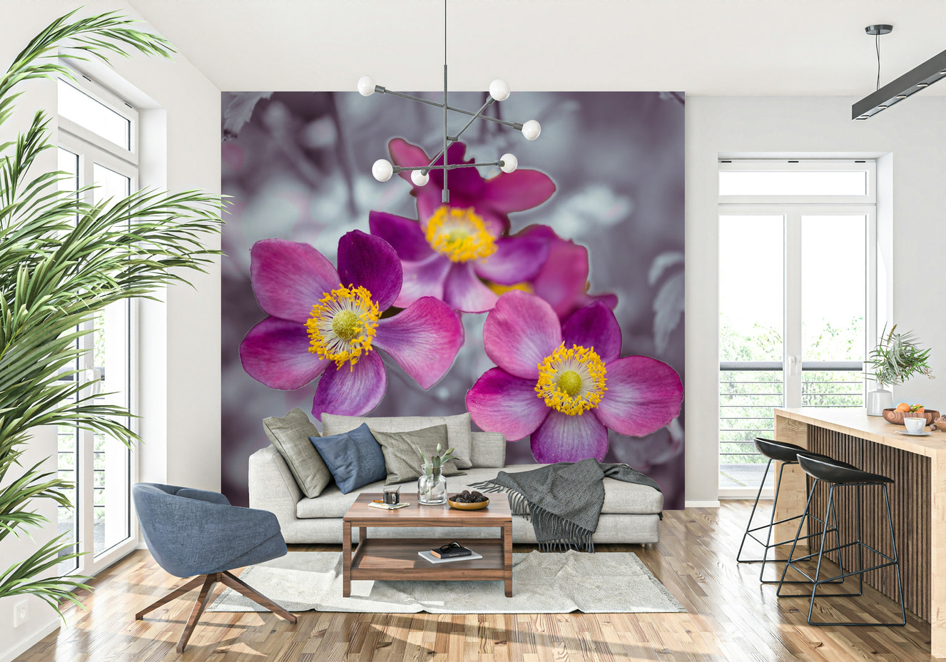Anemone Flowers Wall Mural