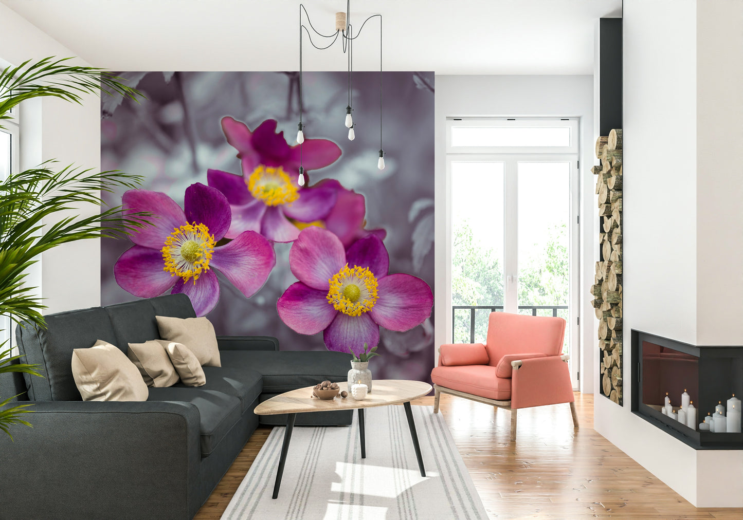 Anemone Flowers Wall Mural