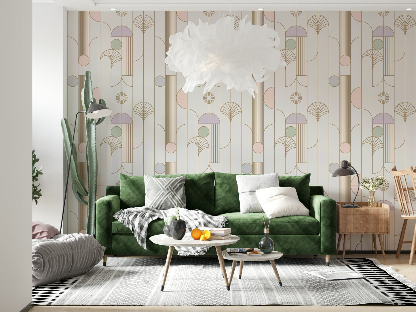 Retro Chic Art Deco Wallpaper⁠