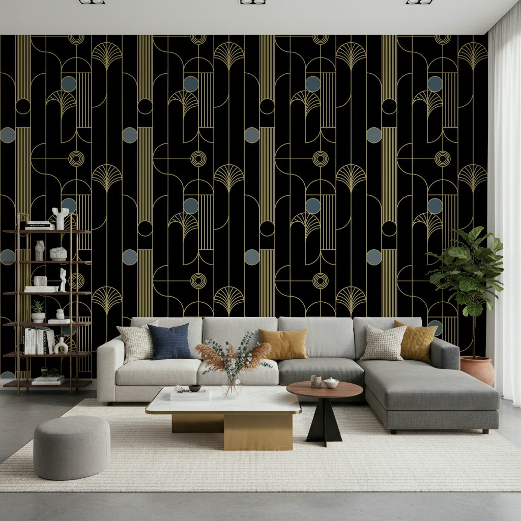 Golden Arcadia Harmony Deco Wallpaper⁠