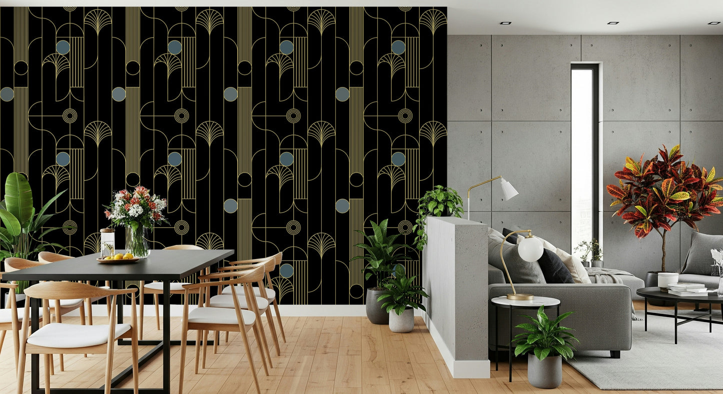 Golden Arcadia Harmony Deco Wallpaper⁠
