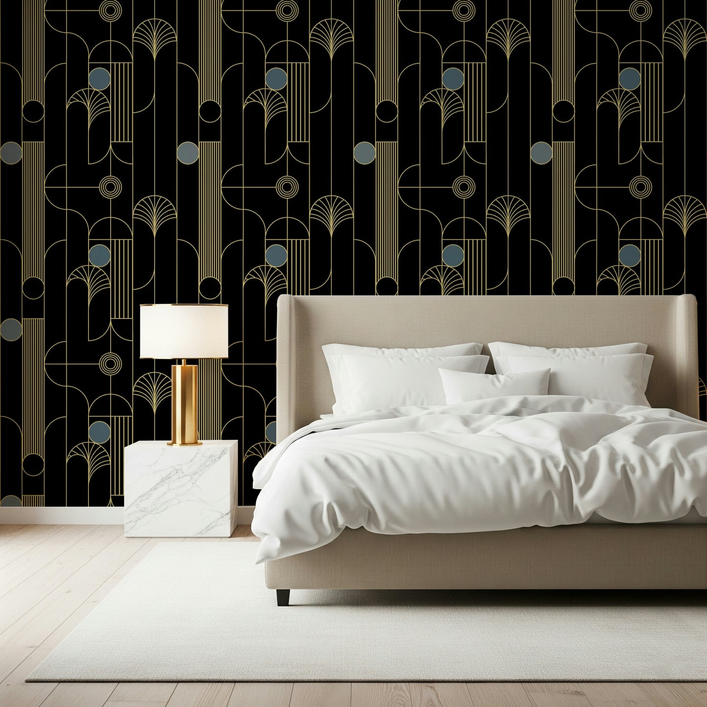 Golden Arcadia Harmony Deco Wallpaper⁠